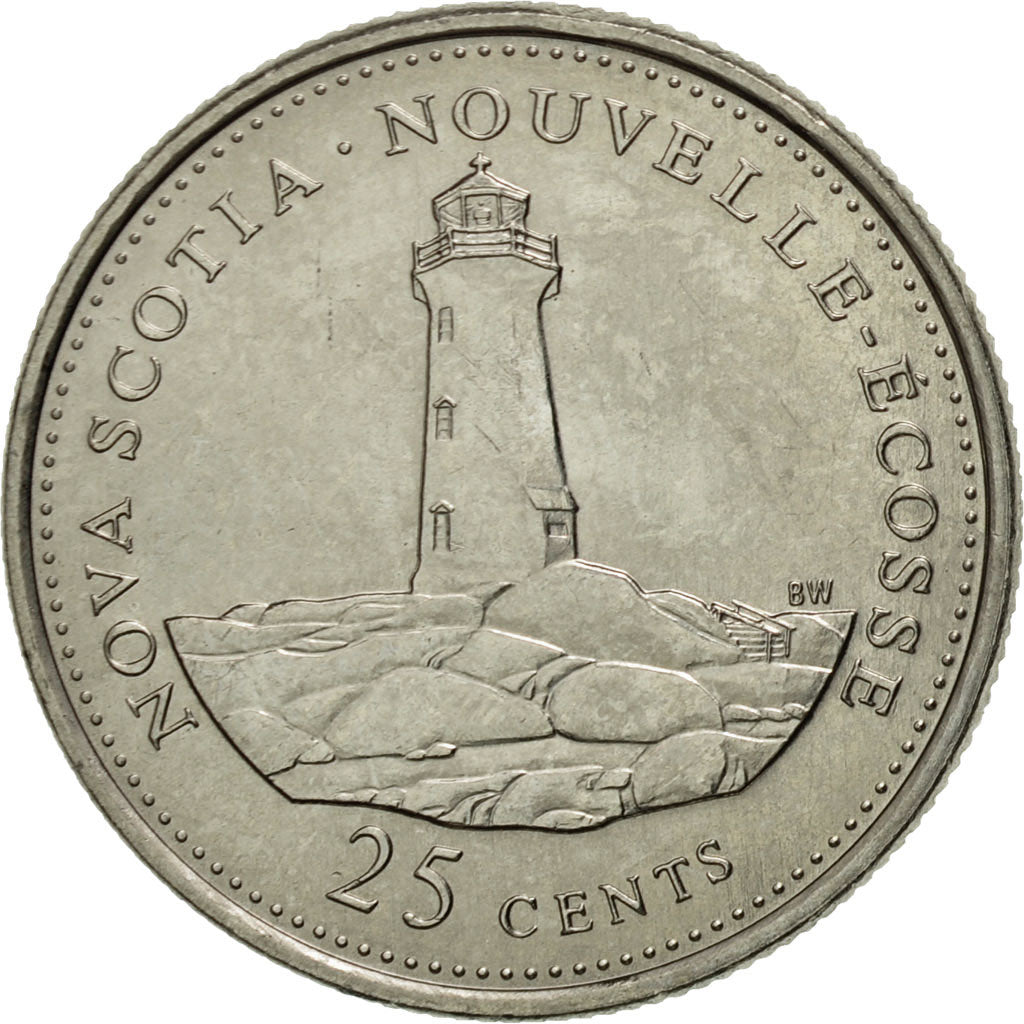 Canadian Coin Canada 25 Cents | Lighthouse | Peggys Cove | New