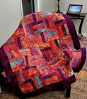 Homemade Quilt  52" x  67"       Rail Fence  pattern  Modern BATIKS  — photo 1