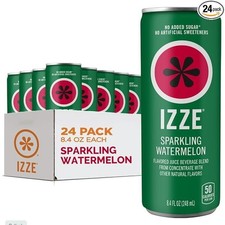 IZZE Sparkling Juice Beverage Blend, Watermelon, 8.4 FL OZ, 24 Cans