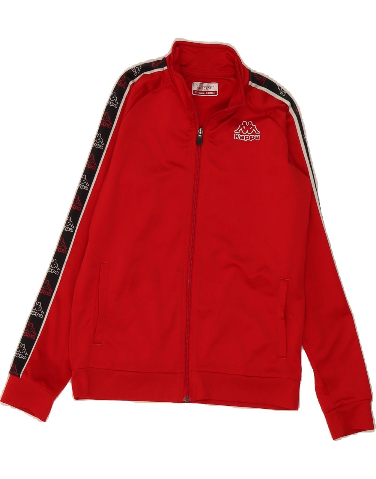 KAPPA Boys Graphic Tracksuit Top Jacket 11-12 Years Red Colourblock GH03