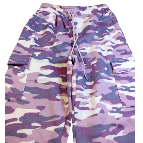 YMI Women's Lavender Camo Sweatpants - Size L - New w/Tags - 第 1/6 張圖片