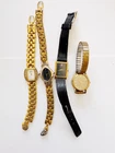4PC Vintage Seiko Women’s Watch Lot Gold Tone Jewelry Watches For Repair