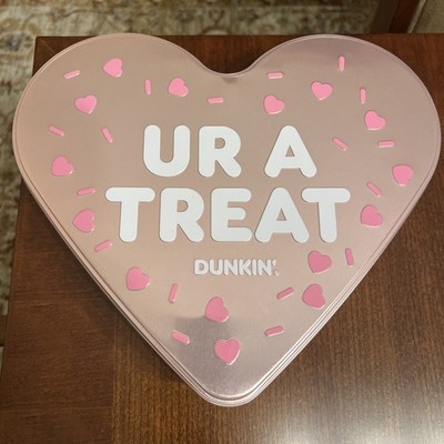 Dunkin Donuts Munchkin Tin 2026 Pink Valentine Heart Ur A Treat Never Used