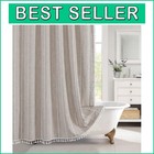 Stylish Boho Shower Curtain 72x78 with Tassels - Farmhouse Chic for Bathrooms