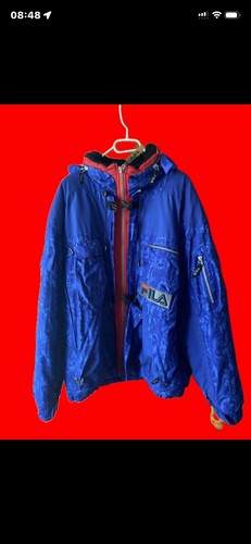 Vintage FILA Team Italia Ski Jacket Blue Red Winter Windbreaker Gorpcore Mens L