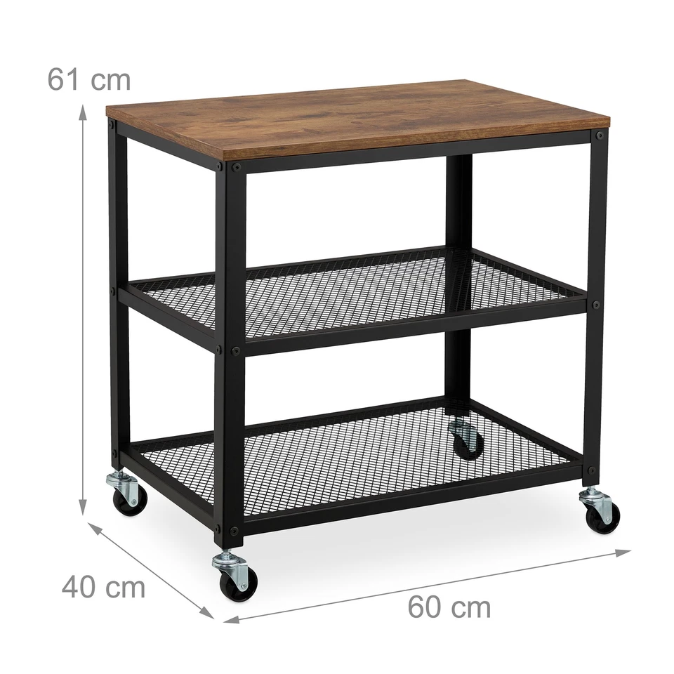 Carro con ruedas carro de servicio carro de cocina de metal carro auxiliar carro de té carro de cocina - Imagen 4 de 4