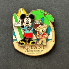Aulani - Mickey and Duffy Bear - Shave Ice and Surfboards READ Disney Pin 114727
