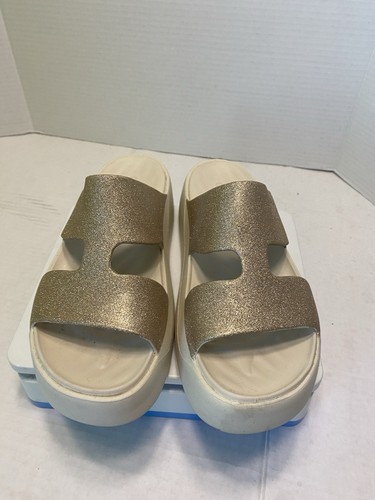 Crocs Getaway Platform Glitter H-Strap 209667-160 Women's Size 7 Sandals Stucco - Picture 2 of 11