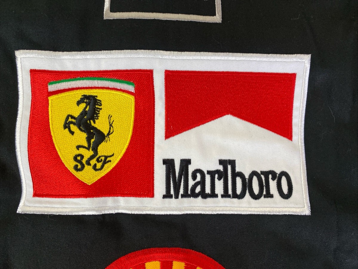 Vintage 1996 Ferrari Formula 1 Team Black Button Pit Shirt Size