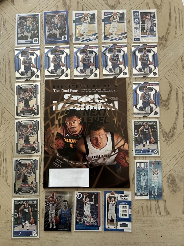 Luka Doncic 20 Card Lot And 1st Issue Sports Illustrated With T. Young
