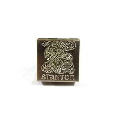 Vintage Stanton Turntable Silver Tone Square Metal Stylus Cartridge Pill Box