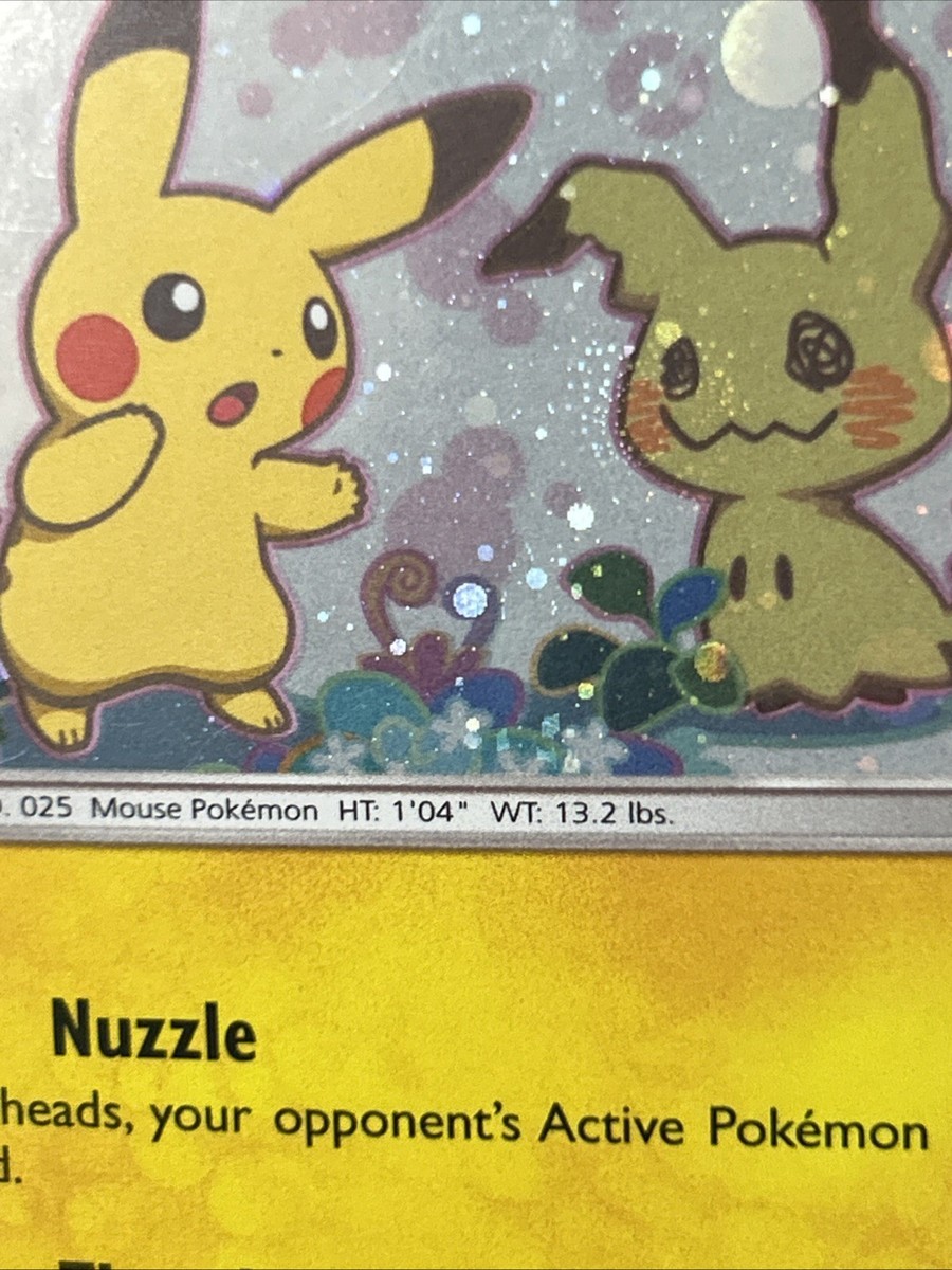 Pikachu & Mimikyu 2019 Sun and Moon Black Star Holo Promo SM162
