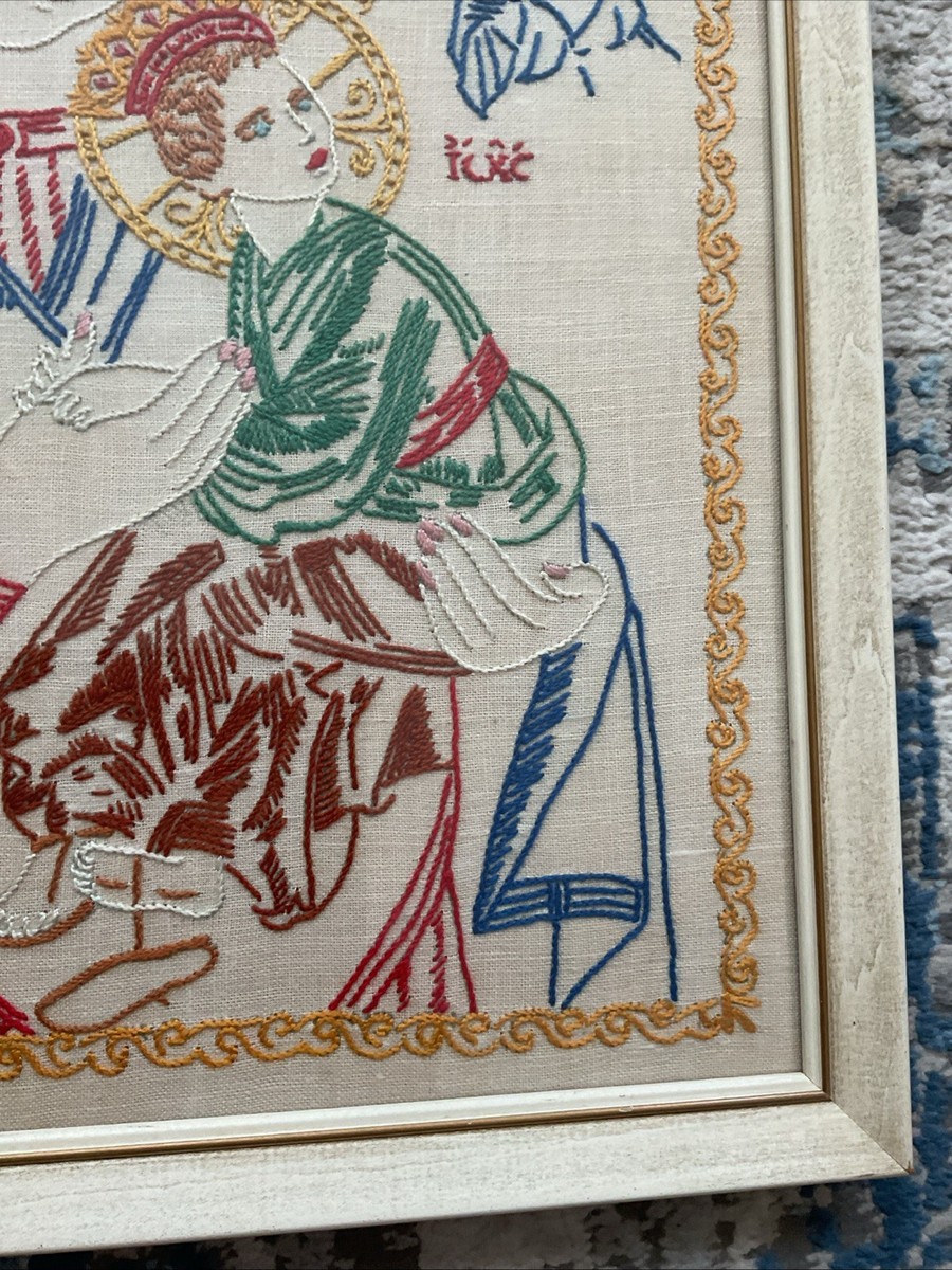 VTG Our Lady of Perpetual Help Handmade Stitch Orthodox Christian
