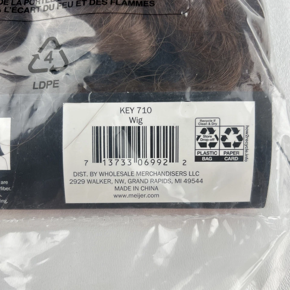 Peluca Marrón Pelo Grande Años 80’s Look Halloween Disfraz Fiesta de Vestir Foto 4 de 4