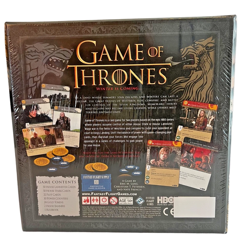 Game of Thrones Winter is Coming 2 Player Card Game HBO Edition NIB Sealed - Image 2 of 4