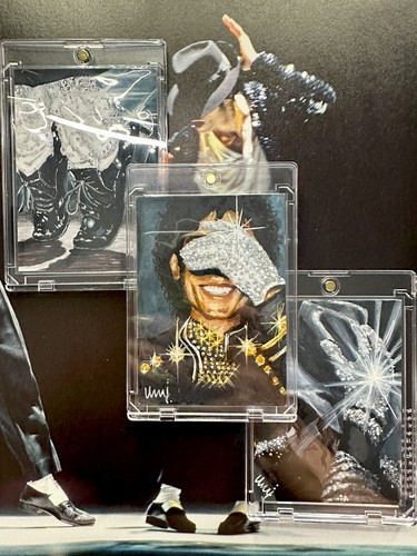 ACEO 3 pack Michael Jackson Bundle Billie Jean Embellished Art Editions OOAK