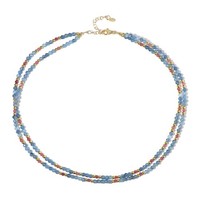 Cavill Halskette Silber 925 Vergoldet 81,68Ct Aquamarin Turmalin