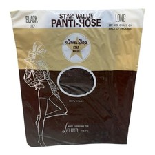 Vintage Star Value Lerner Shops Pantyhose Black 102 Long 100 Nylon