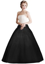 4 Layer Hoopless Petticoat A-Line Wedding Crinoline Slip Polyester,Elastic ...