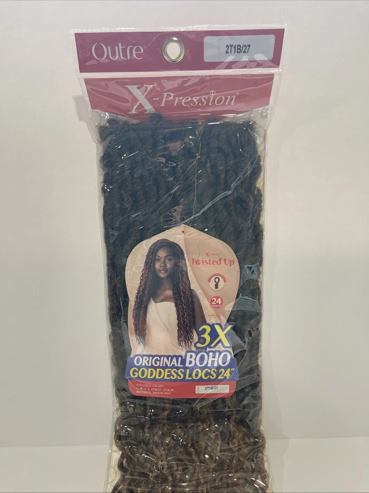 "Lazo de ganchillo retorcido Outre X-Pression 2T1B/27 24 hebras Goddess Locs 24""" Foto 3 de 4