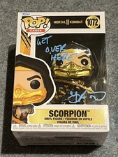 Signed Funko Pop Mortal Kombat Scorpion Figure Daniel Pesina COA Protector Auto