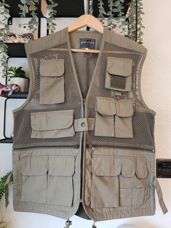 Frostbite Utility Field Gilet MultiPocket Tactical Mesh Wandern Angeln Small