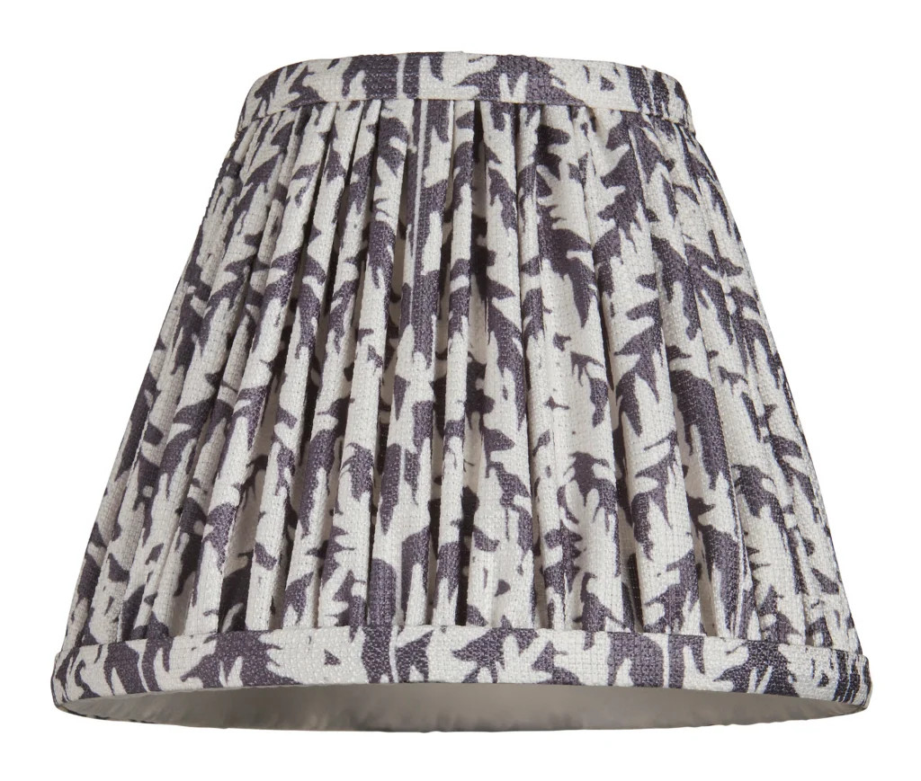 Lampshade Grey 6"" Leaf Fabric 160mm Endon 111294