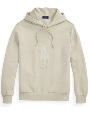 NWT, Polo Ralph Lauren Leather Pony Double Knit Beige Hoodie Mens,Large - Image 1 of 4