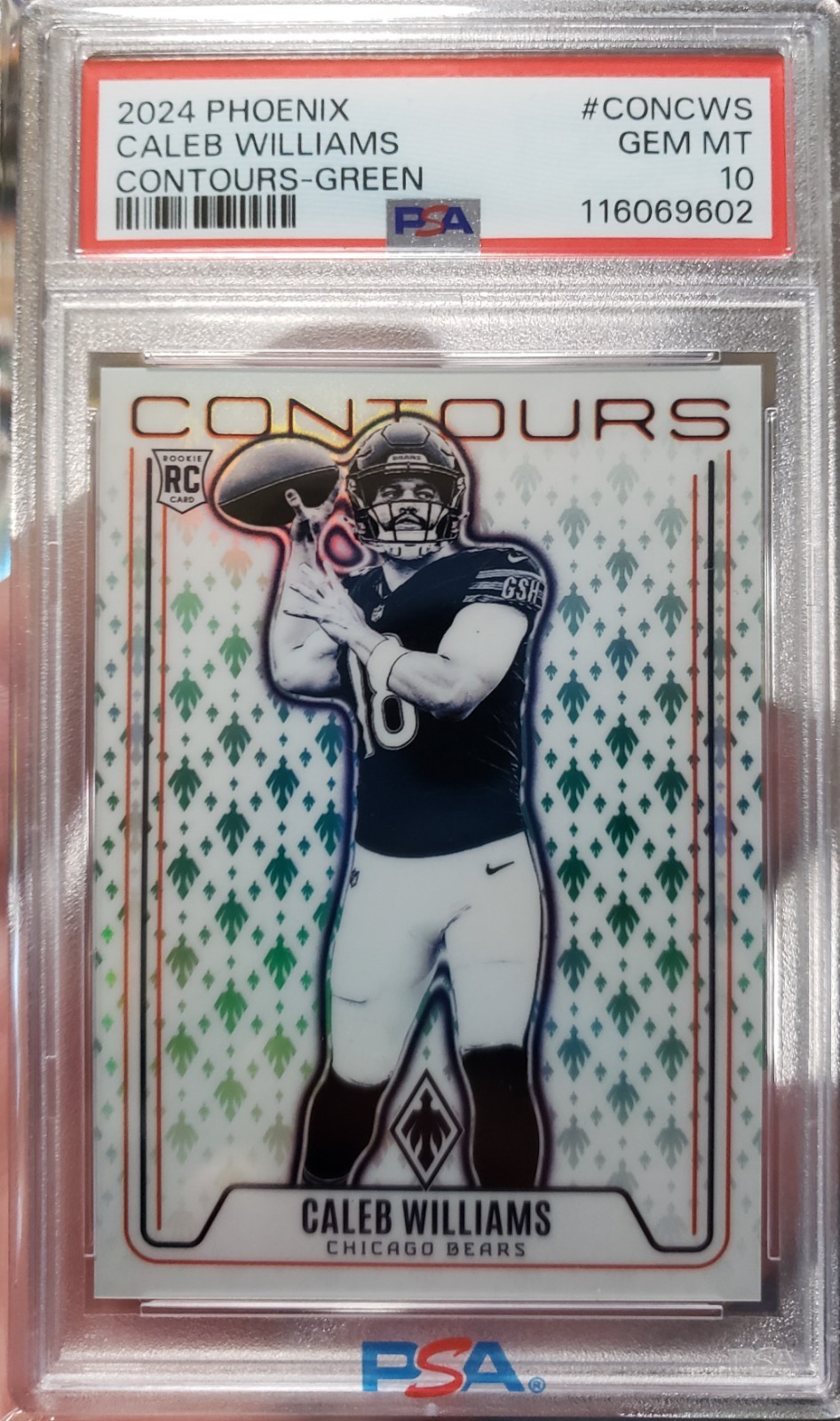 Caleb Williams Panini Phoenix Contours #CONCWS Green