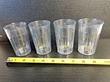 Set Of 4 Vintage Trumpet Ware Clear Plastic 5 oz. Juice Glasses 1960s