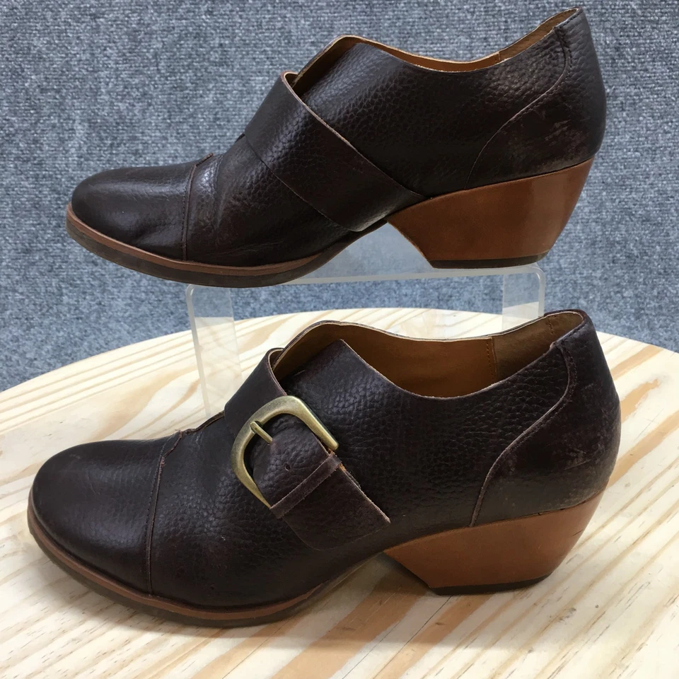 Botas femininas KORKS By Kork Ease 9.5 casual biqueira baixa tornozelo Q22223 marrom - Imagem 2 de 4