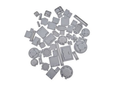 44-teiliges Sci-Fi Greebles Kit - 28 mm Kitbash Bits für Wargaming & Dioramen