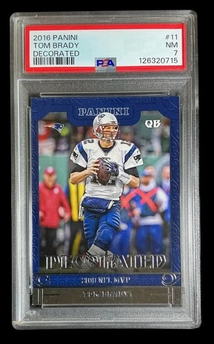 2016 panini flagship #11 tom brady; decorated MVP blue knight PSA 7   POP 1, 7^