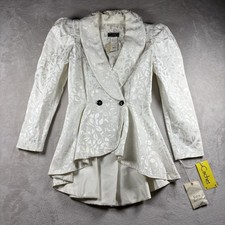 Vintage Cachet Bari Protas Women s 5/6 Jacket Cream Romantic Blazer NWT 80s