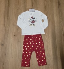 Neu C&A Gr. 68 Mickey Mouse Micki Maus Micky Set Weihnachten Glitzer Kombination