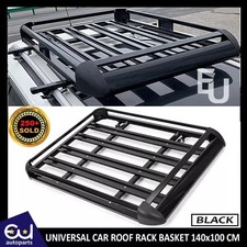 UNIVERSAL 1.4 METRE ROOF RACK BASKET CAGE STORAGE CARGO CARRIER HOLDER BLACK 140