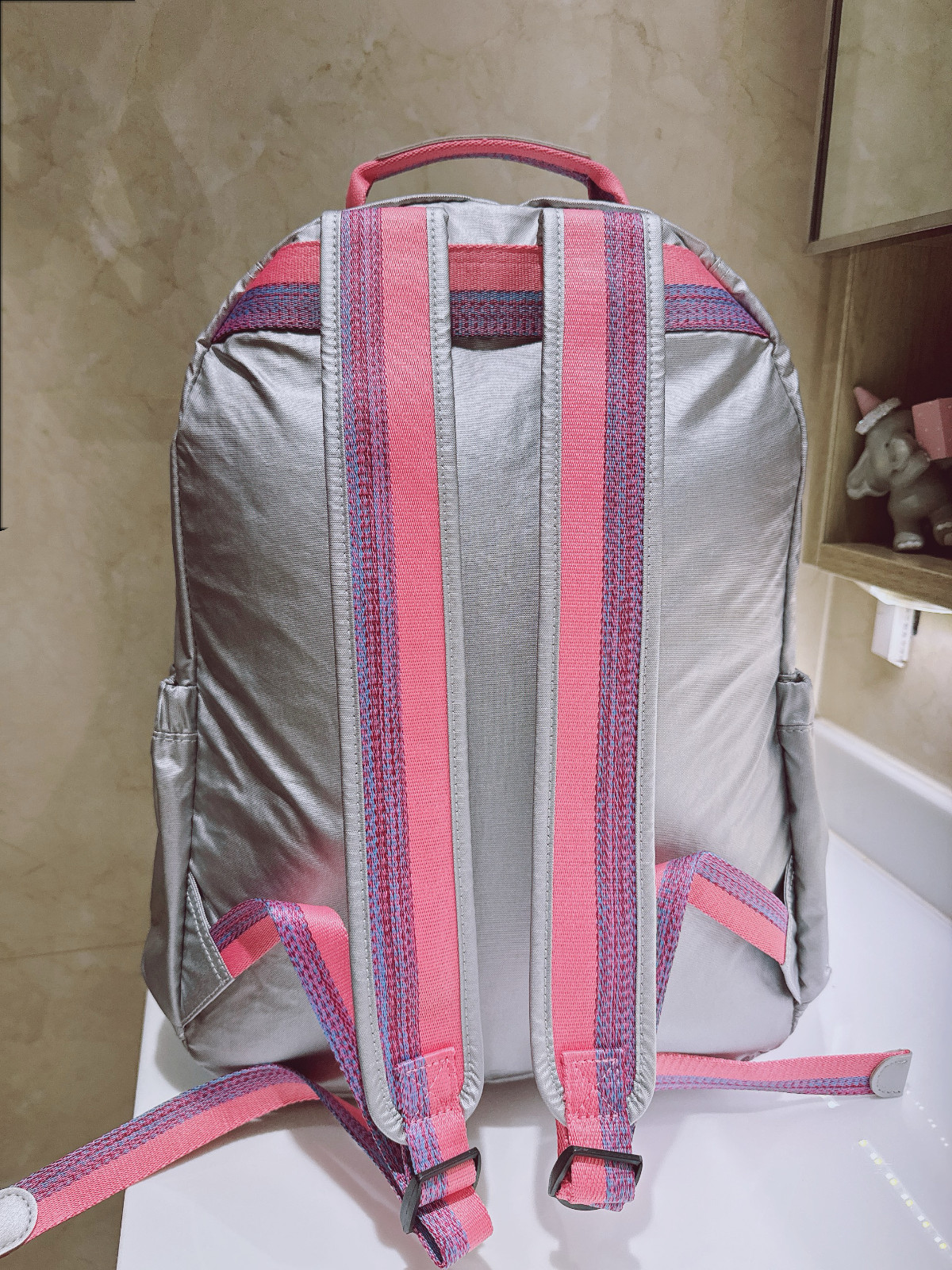 NWT Kipling SILVER  Seoul up 15" laptop Large Backpack 45cm