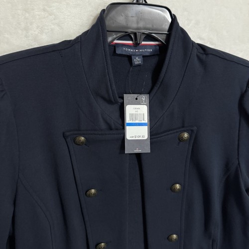 NEW Tommy Hilfiger Knit Marled Band Jacket Size XL Sky Captain Military Sailor - Picture 6 of 13