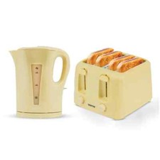 Ensemble bouilloire et grille pain beige 1,7 L et 4 tranches