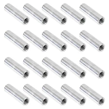 20 Packs 1/4"-20 Round Rod Coupling Nuts, UNC Threaded Round Connector Nuts，L...