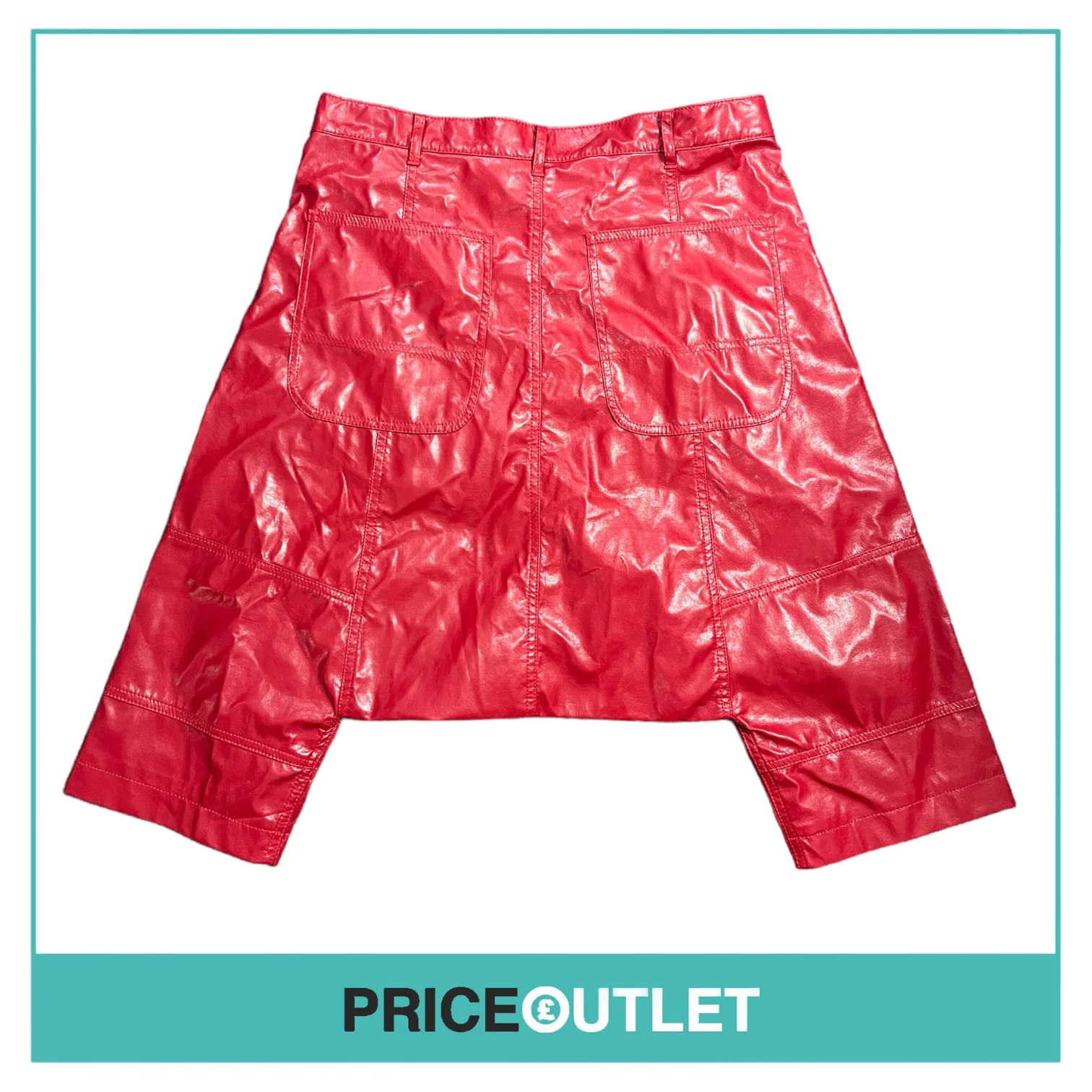 Comme des Garçons Shirt Mens Red Faux Leather Pants Size M BRAND