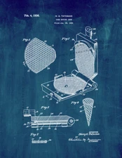 Cake Baking Iron Patent Print Midnight