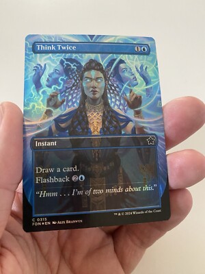 Think Twice (0315) *FOIL* BORDERLESS Foundations 2024 MTG FDN NM