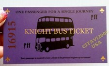 HARRY POTTER KNIGHT BUS TICKET SOUVENIR POSTE...