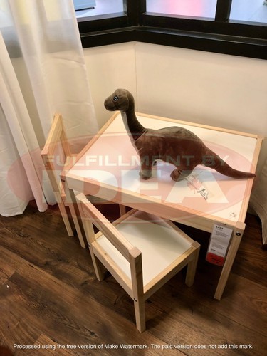 Brand New IKEA LATT White/Pine Children's Table And 2 Chairs 501.784.11 - Picture 2 of 2