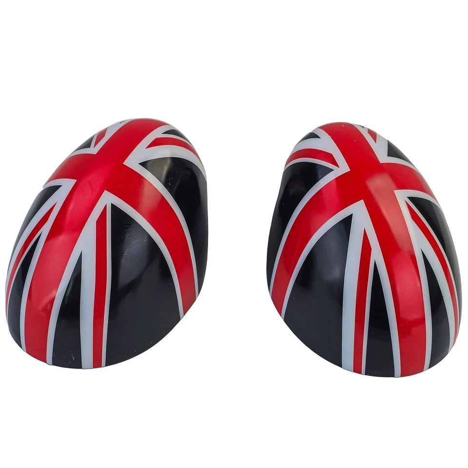 Calotte specchietti Union Jack nero rosso adatte per Mini F54 F55 F56 F57 13-18 - Immagine 3 di 4