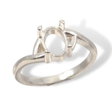 Oval 8x6mm Cabochon Offset Ring Mounting