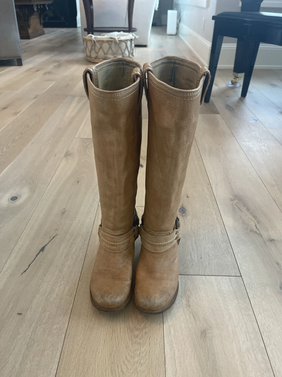 Frye Carmen Harness Tall Tan Womens US 9 M eBay