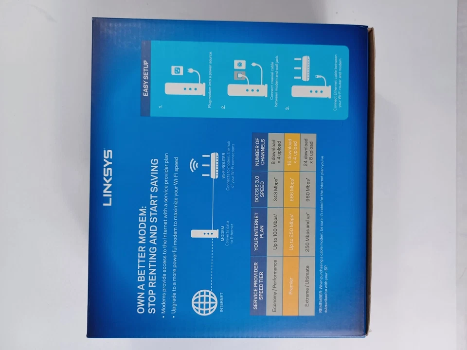 Linksys Cable Modem Model CM3016 DOCSIS 3.0 - Image 2 of 4
