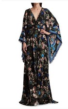 NWT BADGLEY MISCHKA FLORAL CAPE-SLEEVE GOWN SIZE 6 915